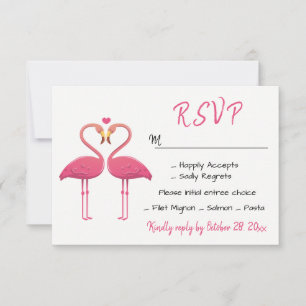 Flamingo Rosa RSVP Hochzeit Tropische Luau Strand Karte