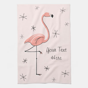 Flamingo-rosa Text-Geschirrtuch Geschirrtuch