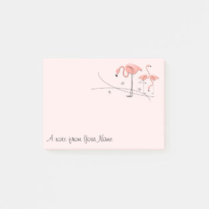 Flamingo-rosa Trio 3" Text " Post-it Klebezettel