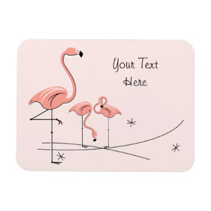 Flamingo Rosa Trio 4 Text Magnet flexibel