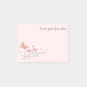 Flamingo-rosa Trio "Text " Post-it Klebezettel