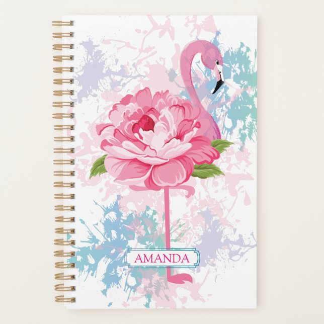 Flamingo rose Floral Design personnalisé (Devant)