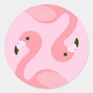 Flamingo Round Sticker