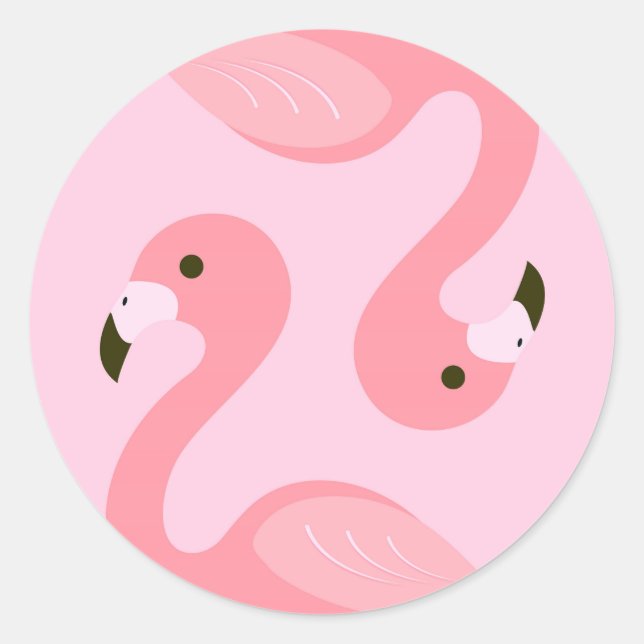 Flamingo Round Sticker (Vorderseite)