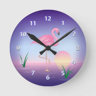Flamingo Runde Wanduhr