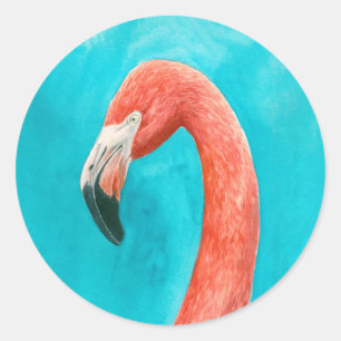 Flamingo Runder Aufkleber