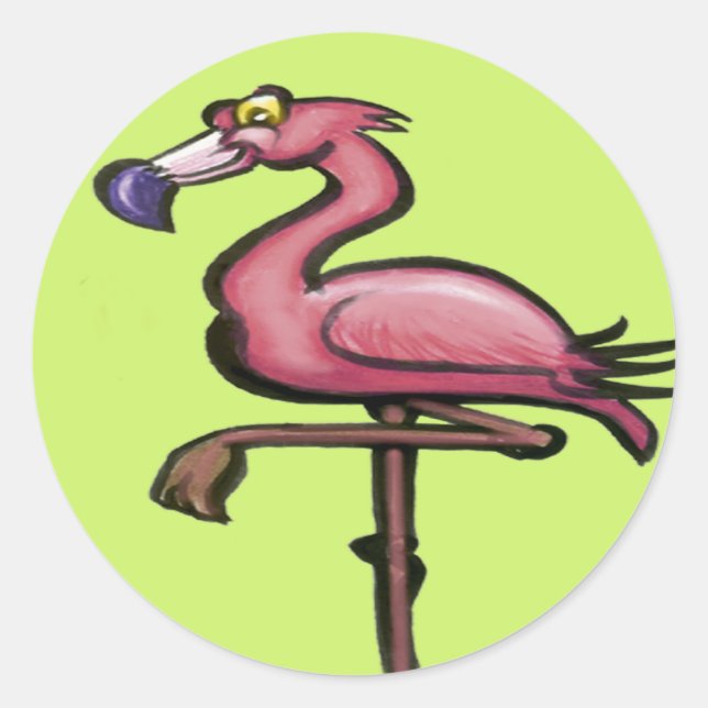 Flamingo Runder Aufkleber (Vorderseite)