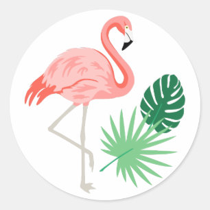 Flamingo Runder Aufkleber