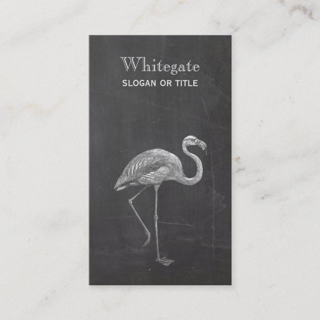 Flamingo Rustic Black Business Card Visitenkarte (Vorderseite)