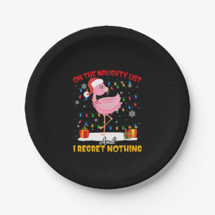 Flamingo Santa Naughty List Flamingo Weihnachten Pappteller