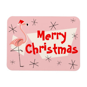 Flamingo Santa Pink Frohe Weihnachten flexibel Magnet