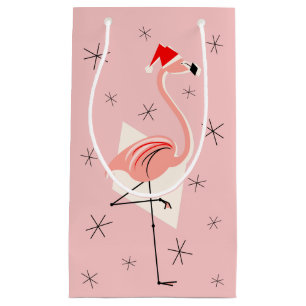 Flamingo Santa Pink Geschenktasche kleine Geschenktüte