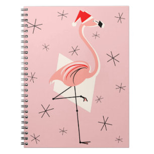 Flamingo Santa Pink Notebook Notizblock