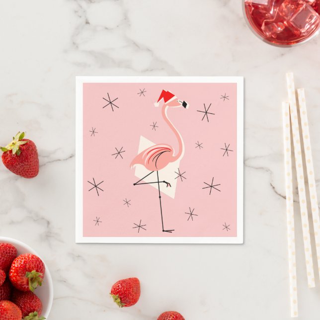 Flamingo Santa Pink Papierserviette (Beispiel)