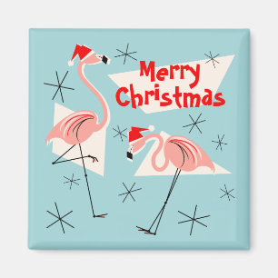 Flamingo Santas Blue Frohe Weihnachtsmagnet Platz Magnet