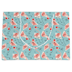 Flamingo Santas Blue Multi große Geschenktüte