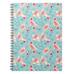 Flamingo Santas Blue Multi Notebook Notizblock