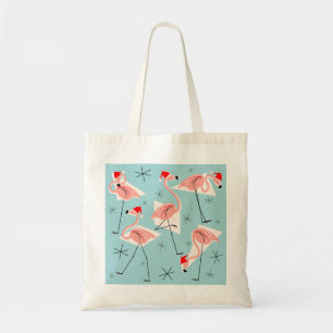 Flamingo Santas Blue Tote Tasche