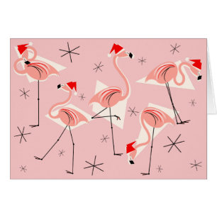 Flamingo Santas Pink Frohe Weihnachten horizontal