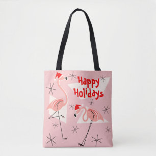 Flamingo Santas Pink Happy Holidays überall Tasche