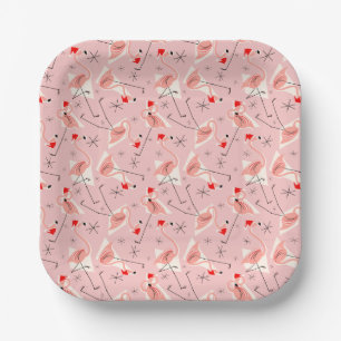 Flamingo Santas Pink Multi Paper Platte Pappteller