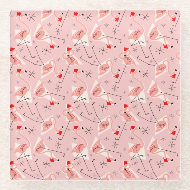 Flamingo Santas Pink Multi Untersetzer (Vorderseite)