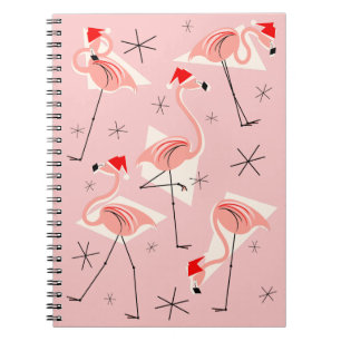 Flamingo Santas Pink Notebook Notizblock