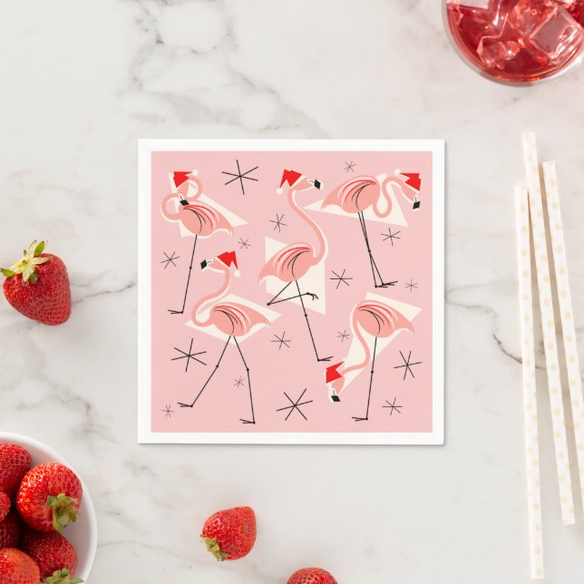 Flamingo Santas Pink Papierserviette (Beispiel)