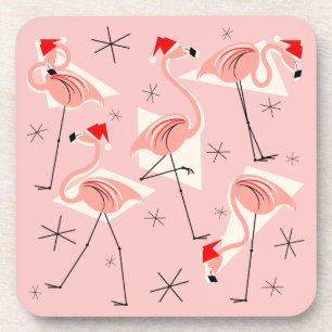 Flamingo Santas Pink Untersetzer Kunststoff