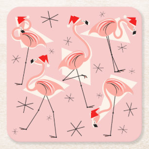 Flamingo Santas Pink Untersetzer Platz