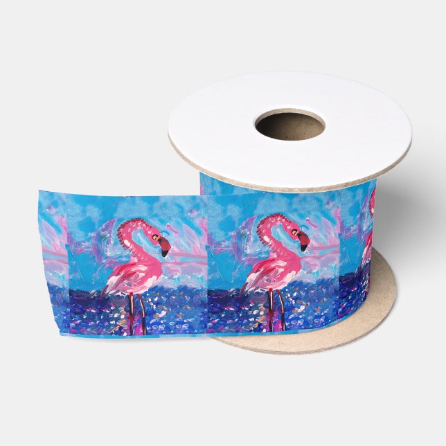 Flamingo Satinband (Spule)