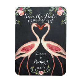 Flamingo Save the Date Chalkboard Magnet