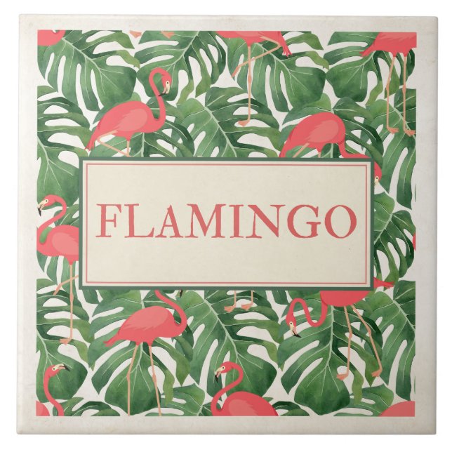 Flamingo-Schild Fliese (Vorderseite)