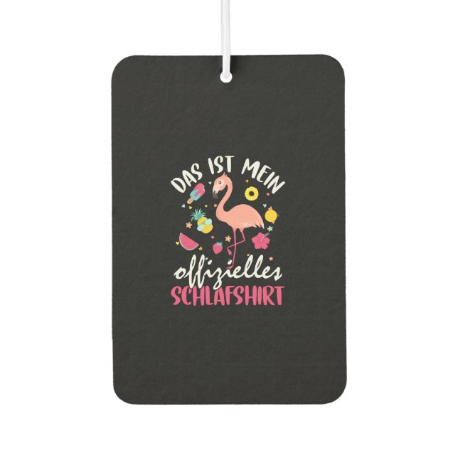 Flamingo Schlafshirt Autolufterfrischer (Vorderseite)