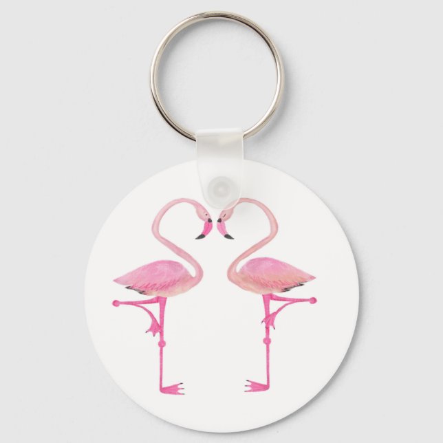 Flamingo-Schlüsselring Schlüsselanhänger (Vorderseite)
