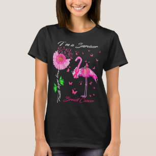 Flamingo-Schmetterling i_m ein Überlebender Brustk T-Shirt