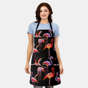 Flamingo-Schürze mit dunklem Hintergrund Schürze