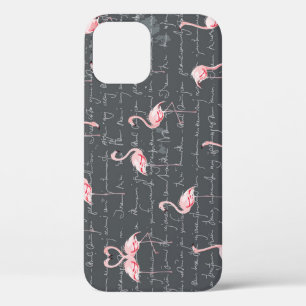 Flamingo-Schwarm: Dunkelgrau Vintage. Case-Mate iPhone Hülle