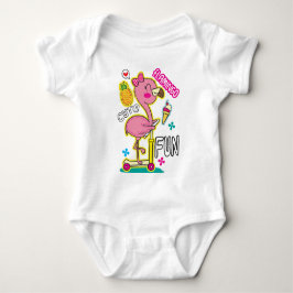 Flamingo Scooter Baby Strampler