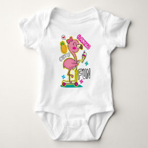 Flamingo Scooter Baby Strampler