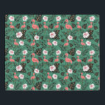 Flamingo seamless pattern pink on green background puzzle<br><div class="desc">Do you love flamingo birds? Do you enjoy wildlife in rainforests? This tropical flamingo seamless pattern will add some fun to your summer holidays. It fits you when sitting on the beach. Floral patterns always give the impression of joy and happiness. You can present it as a gift to your...</div>