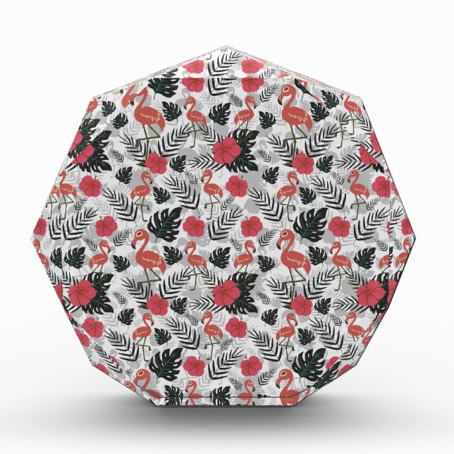 Flamingo seamless pattern with floral background fotoblock (Vorderseite)