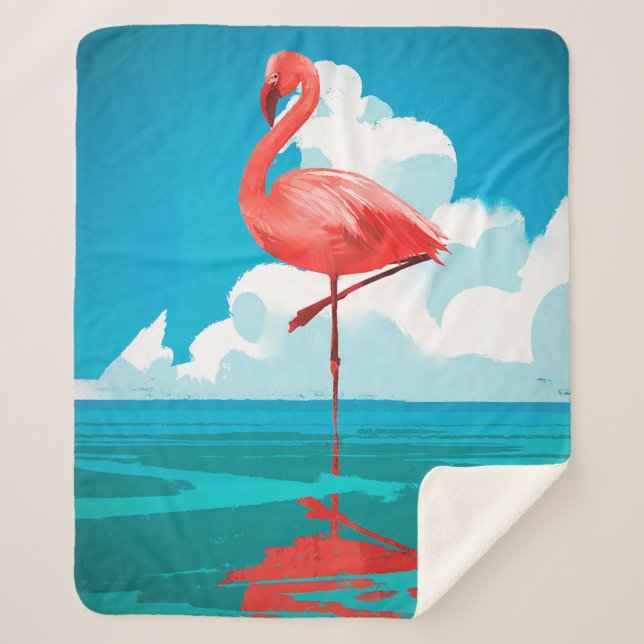 Flamingo Sherpadecke (Vorderseite)
