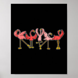 Flamingo Shirt Womens Girls Niedliches Tanzen Flam Poster