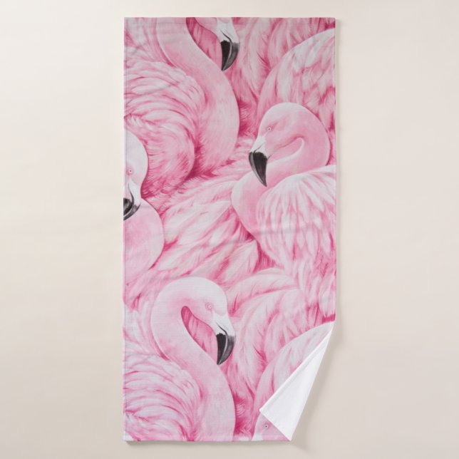 FLAMINGO SIND ÜBERALL BADEHANDTUCH (Badehandtuch)