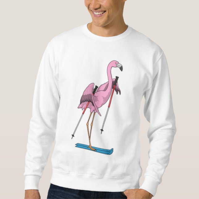 Flamingo Skier Ski Sweatshirt (Vorderseite)