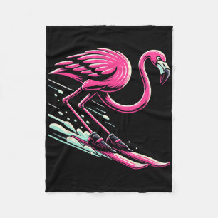 Flamingo Skifahren Langlaufen für Männer Frauen Ki Fleecedecke