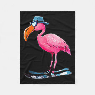 Flamingo Skifahrer Skiliebhaber Skifahrer für Männ Fleecedecke