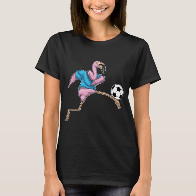 Flamingo Soccer player Soccer T-Shirt (Vorderseite)