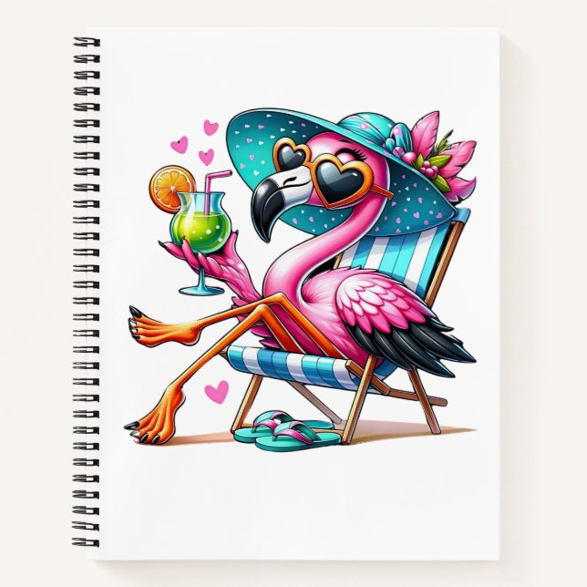 Flamingo Sommer cool Notizbuch (Vorderseite)